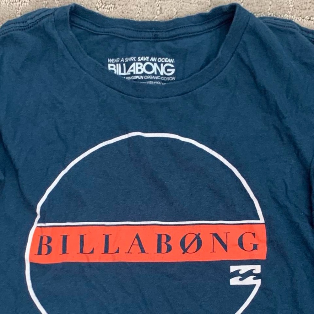 Billabong Dark Blue Tee with Red Logo